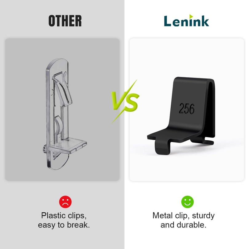 Lenink 256P-ZC Adjustable Pilaster Shelf Clip, 28 Pcs Black Shelving Brackets Clips for Metal and Wood Shelving - Image 4